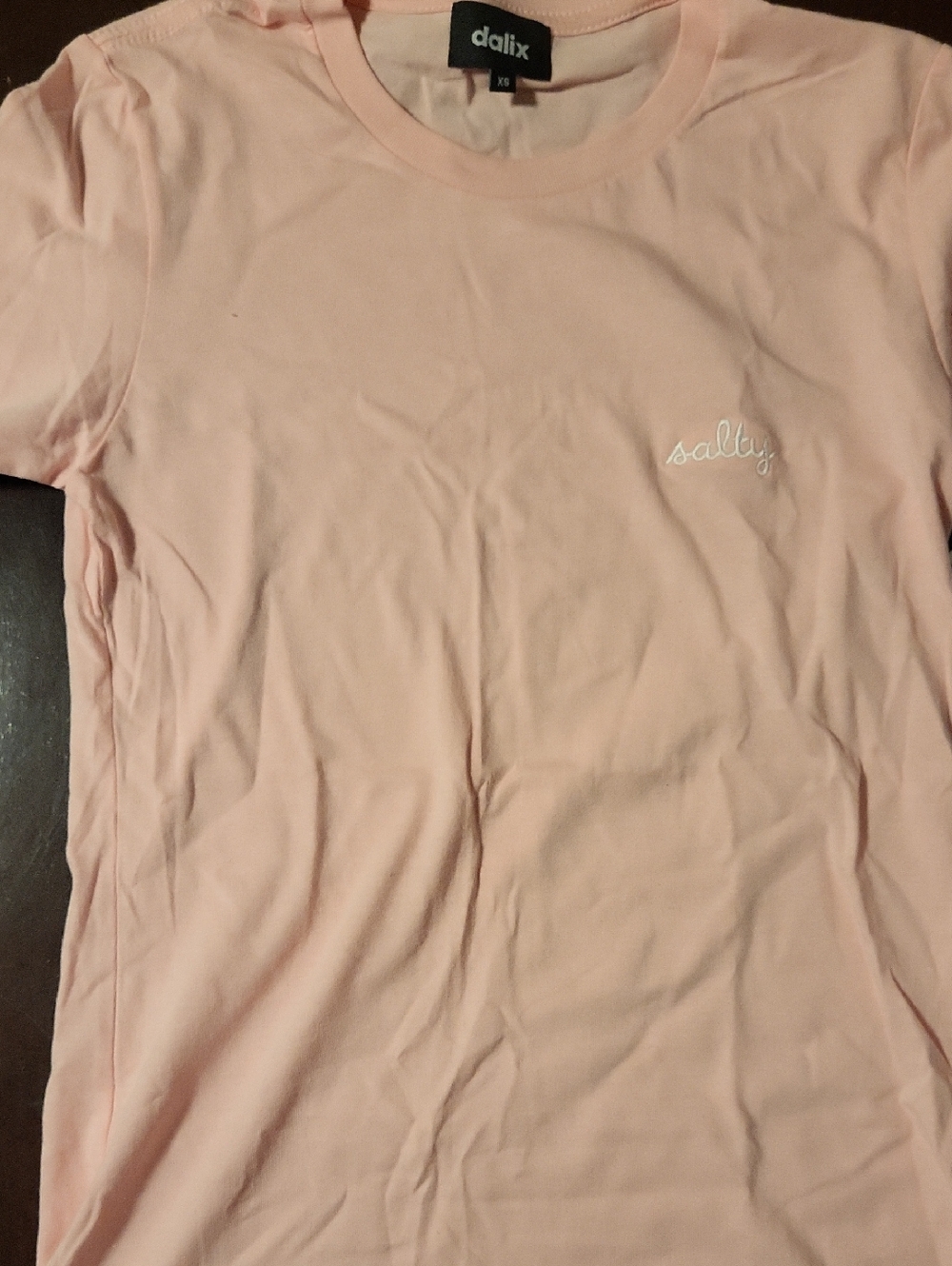 Dalix Pink Tee with 'salty' Script